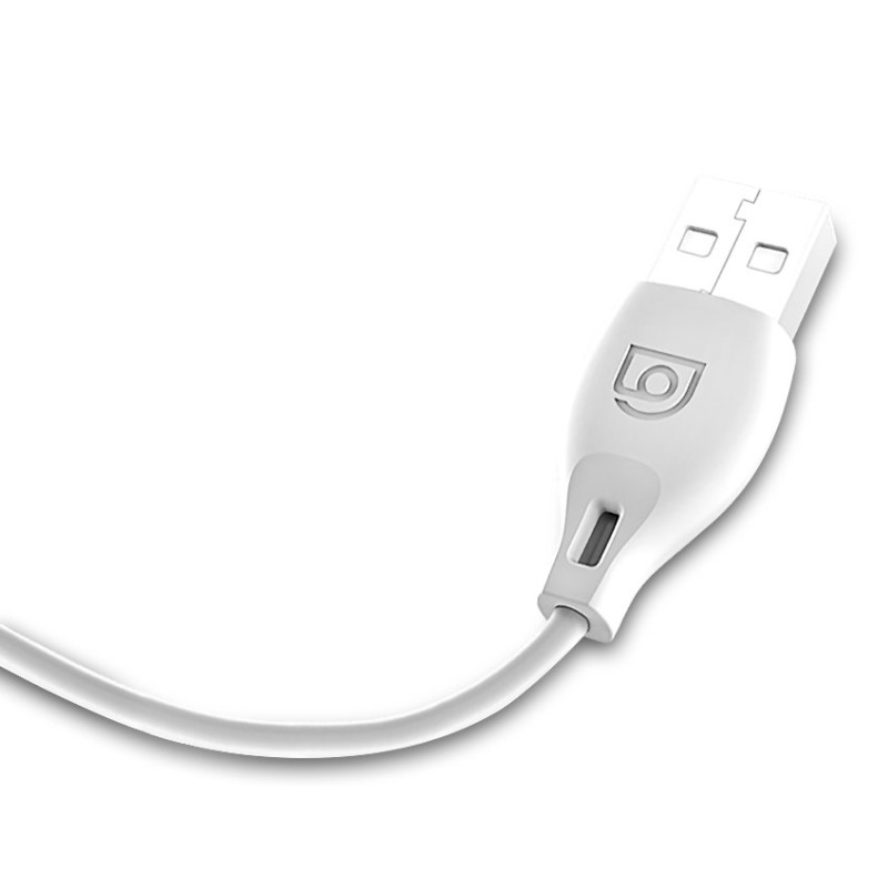 USB laidas - micro USB 2.4A 1m baltas