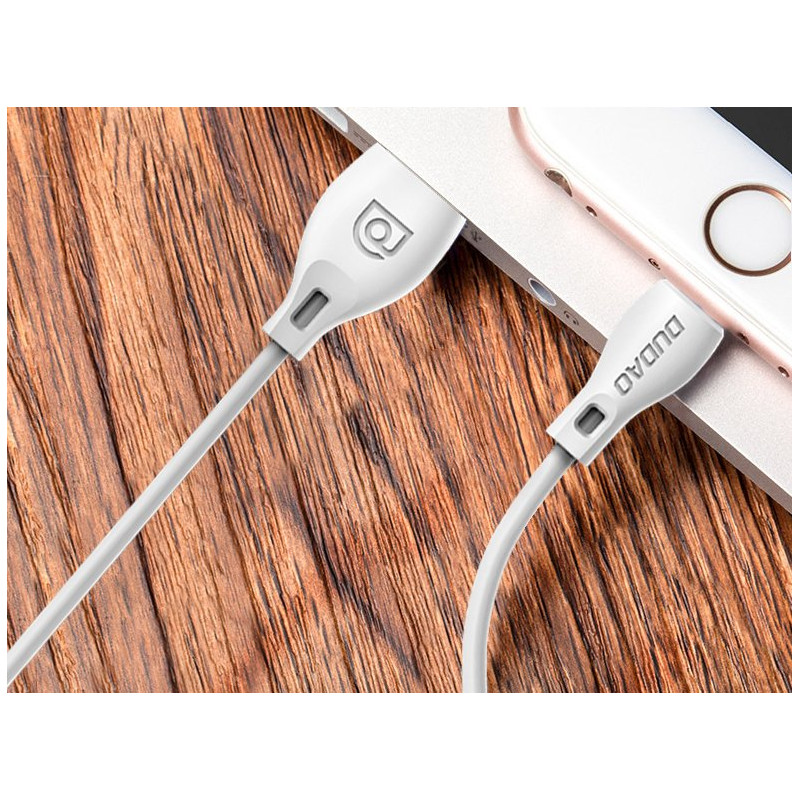USB laidas - micro USB 2.4A 1m baltas