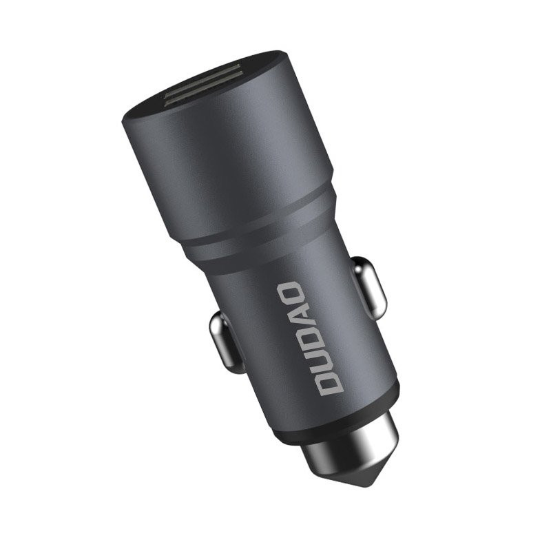 Automobilinis pakrovėjas su apsauginiu plaktuku windows 2x USB 5V 3.1A pilka