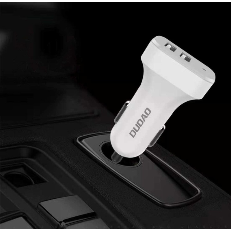 3in1 Automobilinio telefono įkrovimo rinkinys + baltas laidas