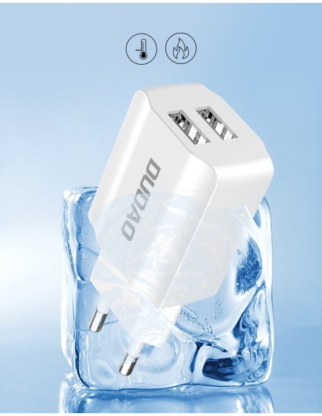 
EU 2x USB 5V/ 2.4A tinklo įkroviklis + baltas USB-C laidas
