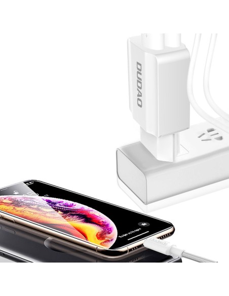 
EU 2x USB 5V/ 2.4A tinklo įkroviklis + baltas USB-C laidas
