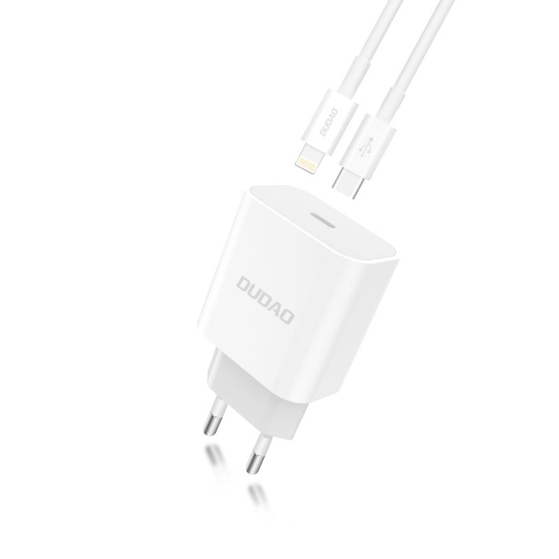 
EU USB-C PD greitas įkroviklis + Lightning laidas iPhone 1m baltas
