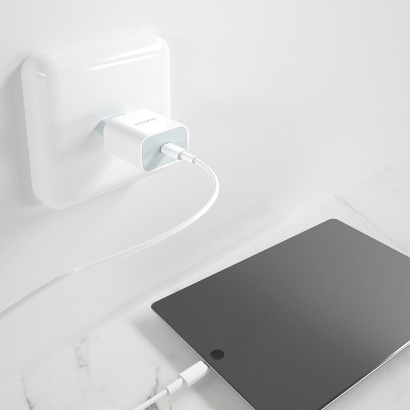 EU USB-C PD greitas įkroviklis + Lightning laidas iPhone 1m baltas