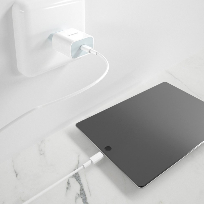 EU USB-C PD greitas įkroviklis + Lightning laidas iPhone 1m baltas