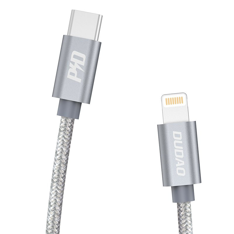 Patvarus iPhone USB-C laidas - Lightning Power Delivery 45W 1m, pilkas