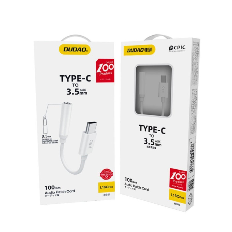 
Garso adapteris ausinėms su USB-C iki 3,5 mm mini lizdu, baltas
