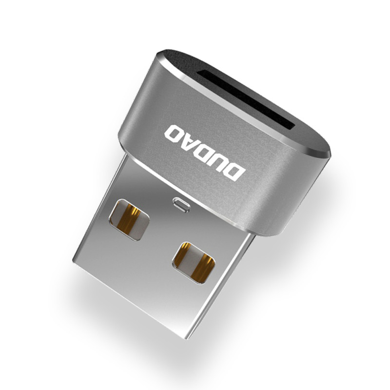 USB-C į įprastą USB adapterį, juodas