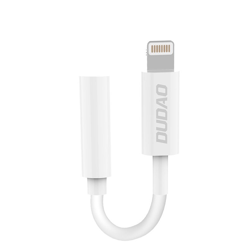 Audio adapteris iPhone ausinėms nuo Lightning iki 3,5 mm mini lizdo, baltas