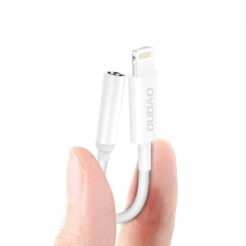 Audio adapteris iPhone ausinėms nuo Lightning iki 3,5 mm mini lizdo, baltas