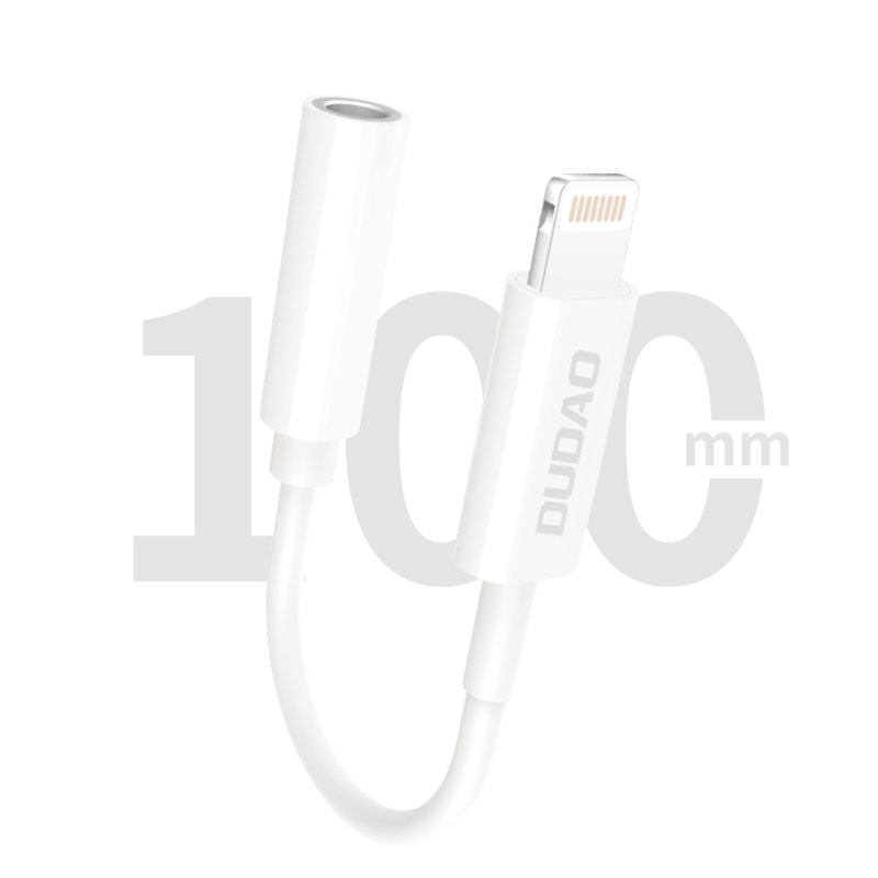 Audio adapteris iPhone ausinėms nuo Lightning iki 3,5 mm mini lizdo, baltas