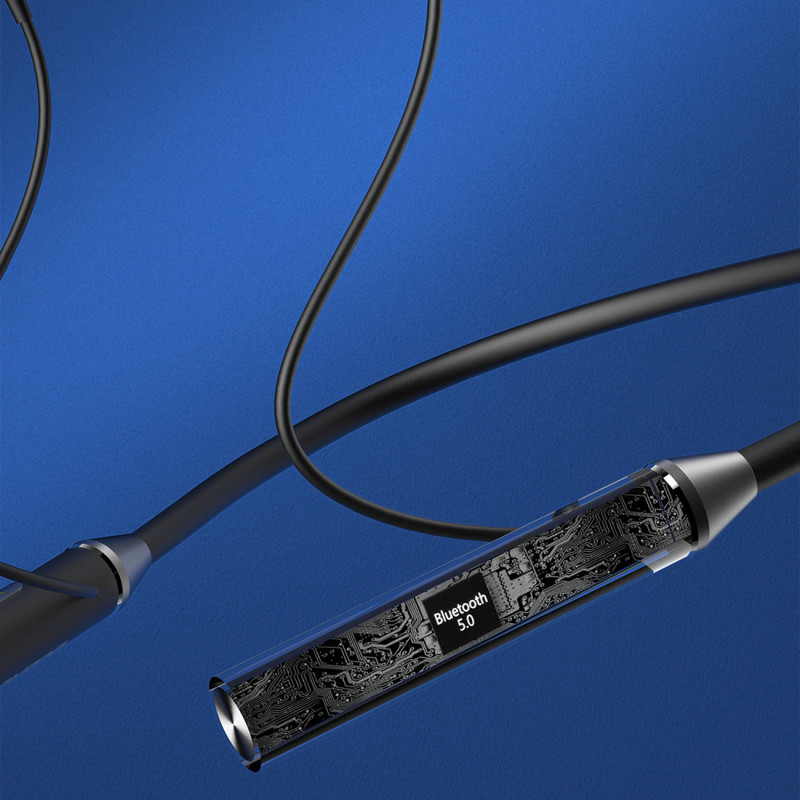 Į ausis įdedamos belaidės „Bluetooth“ ausinės U5Plus juodos ausinės