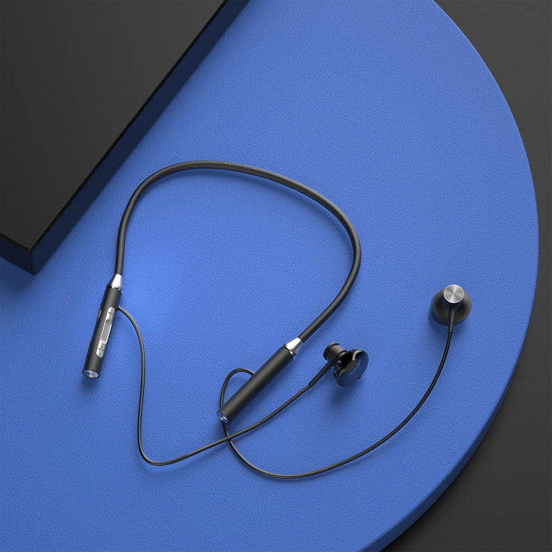 Į ausis įdedamos belaidės „Bluetooth“ ausinės U5Plus juodos ausinės