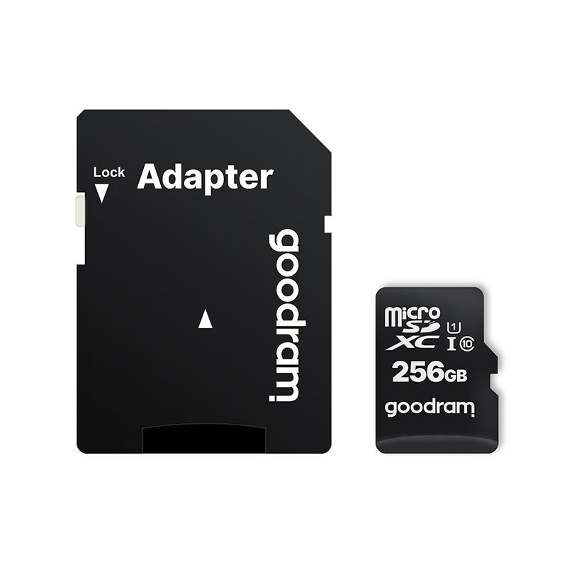 Microcard 256GB micro SD XC UHS-I 10 klasės atminties kortelė + SD adapteris