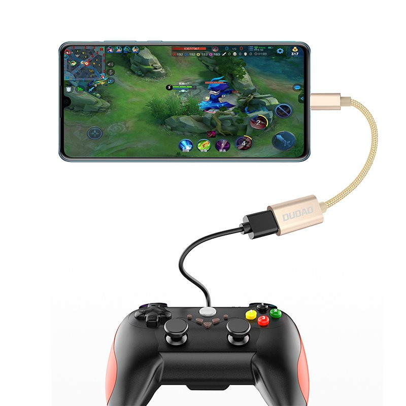 Adapterio OTG laidas iš USB į mikro USB, pilkas