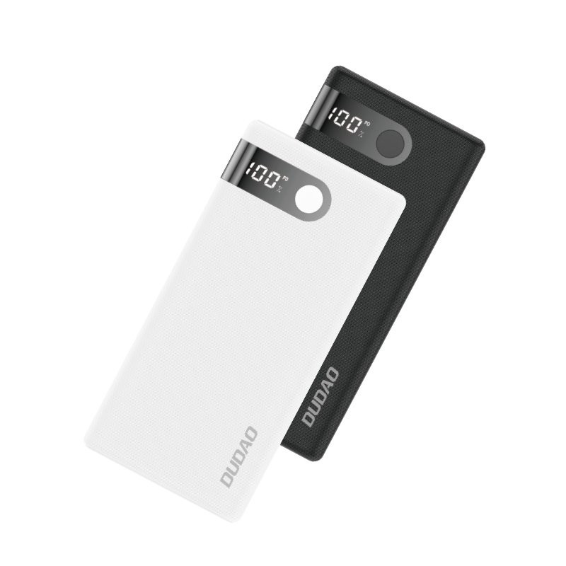 Powerbank 10000 mAh 2x USB USB-C micro USB 2A su juodu LED ekranu