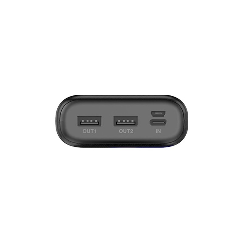 
Powerbank 20000 mAh 2x USB USB-C micro USB 2A su juodu LED ekranu
