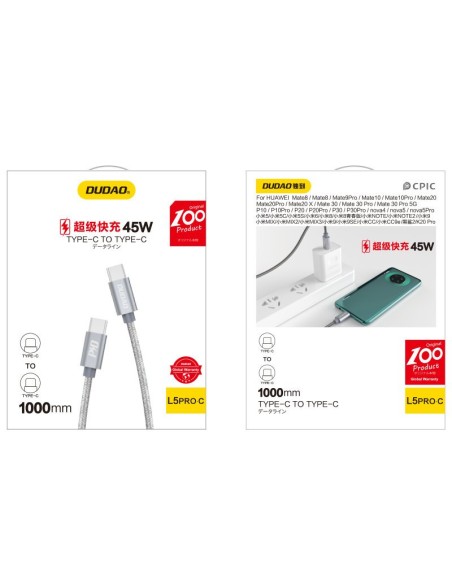 Patvarus pintas kabelis USB-C 5A 45W PD QC 1m pilkas
 
Patvarus pintas kabelis USB-C 5A 45W PD QC 1m pilkas