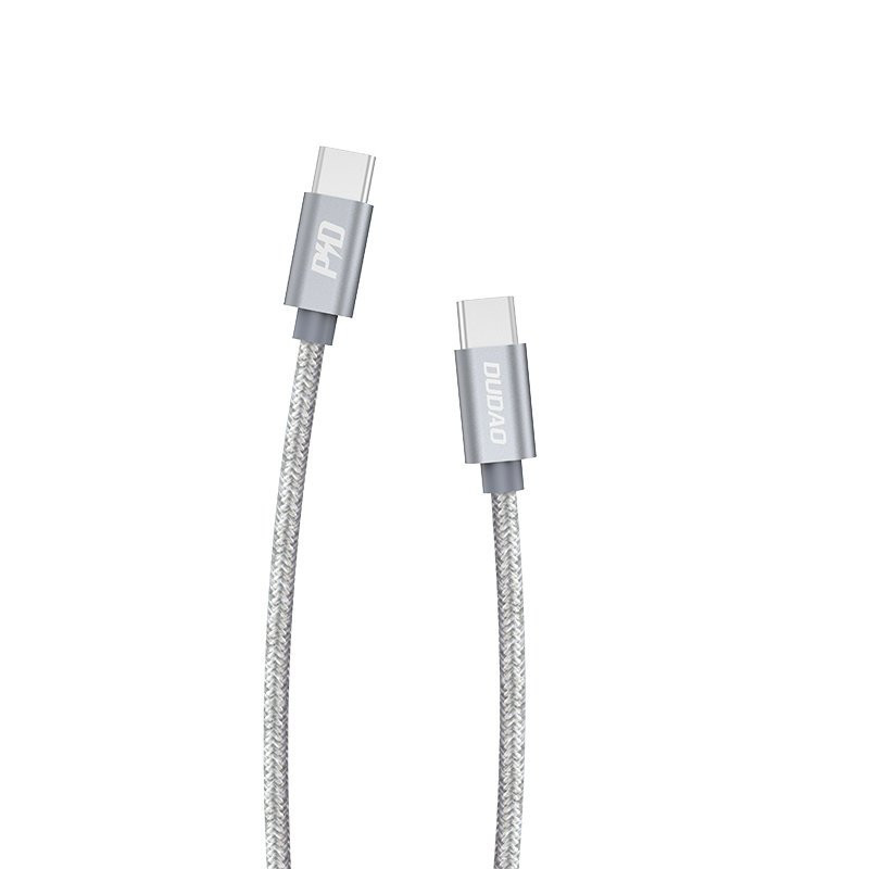 Patvarus pintas kabelis USB-C 5A 45W PD QC 1m pilkas