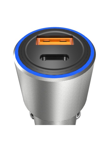 
USB automobilinis įkroviklis USB-C PD QC 22.5W pilka
