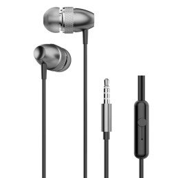
Į ausis įdedamos ausinės, ausinės su 3,5 mm mini jack jungtimi, pilkos spalvos
