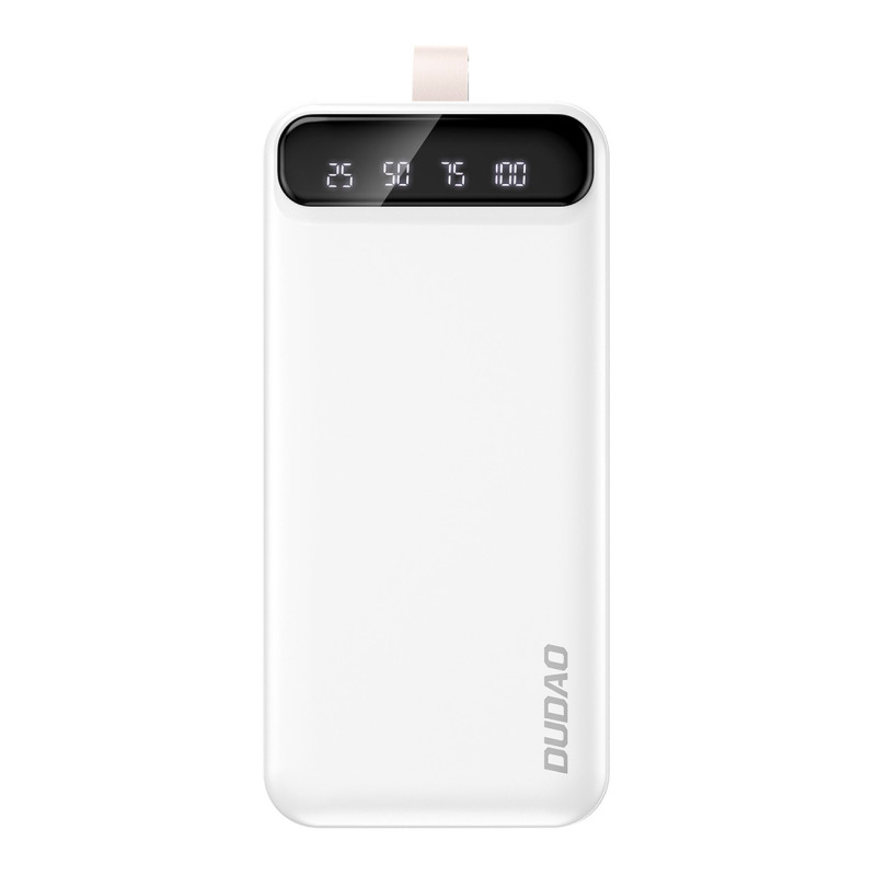 Powerbank 30000mAh 2x USB USB-C su LED lempute, balta