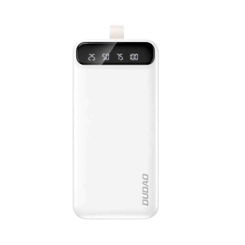 Powerbank 30000mAh 2x USB USB-C su LED lempute, balta