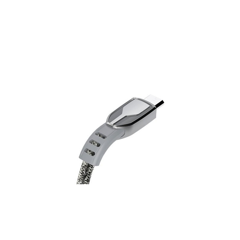 Patvarus pintas USB - micro USB laidas 5A 1m pilkas