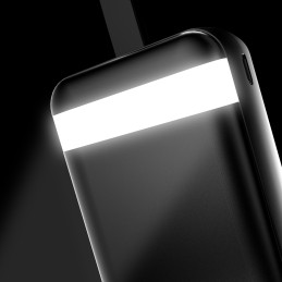 
Powerbank 30000mAh 2x USB USB-C su LED lempute, juoda
