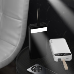 
Powerbank 30000mAh 2x USB USB-C su LED lempute, juoda
