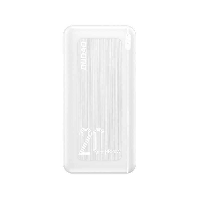 
Powerbank 20000mAh maitinimo tiekimas 20W greitas įkrovimas 3.0 2x USB USB-C balta

