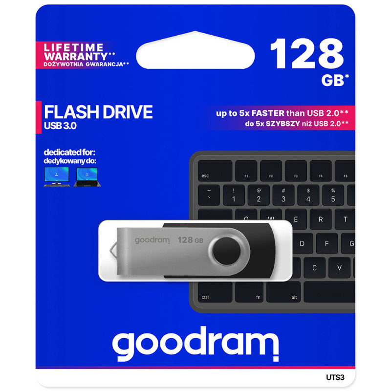 
Pendrive 128GB USB 3.2 Gen 1 UTS3 juoda
