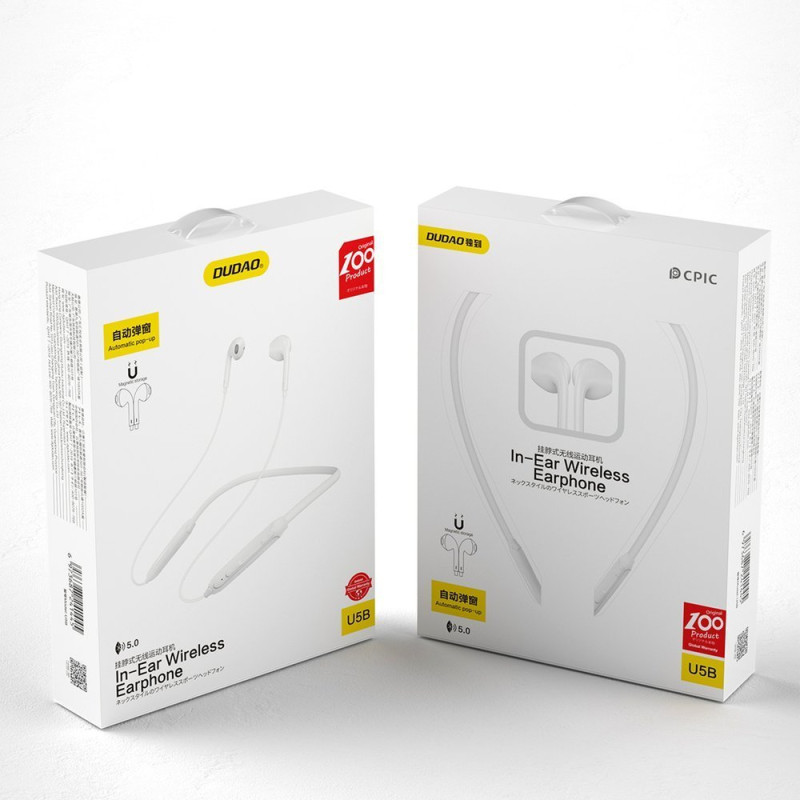 
Magnetic Suction belaidės Bluetooth į ausis įdedamos ausinės, baltos
