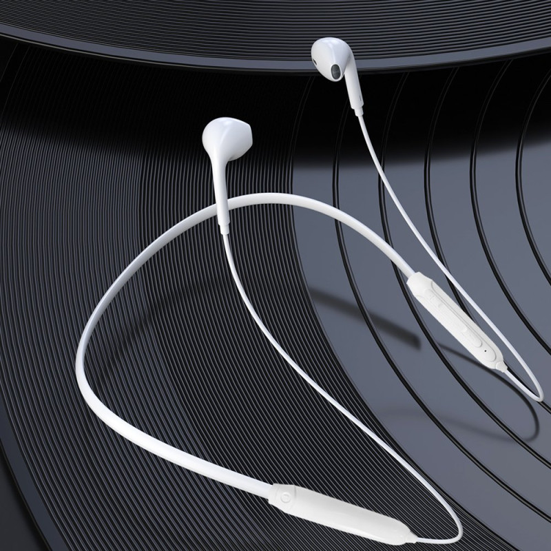 Magnetic Suction belaidės Bluetooth į ausis įdedamos ausinės, baltos