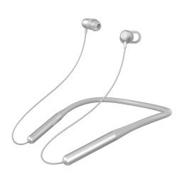 
Sportinės belaidės į ausis įdedamos Bluetooth ausinės, sidabrinės
