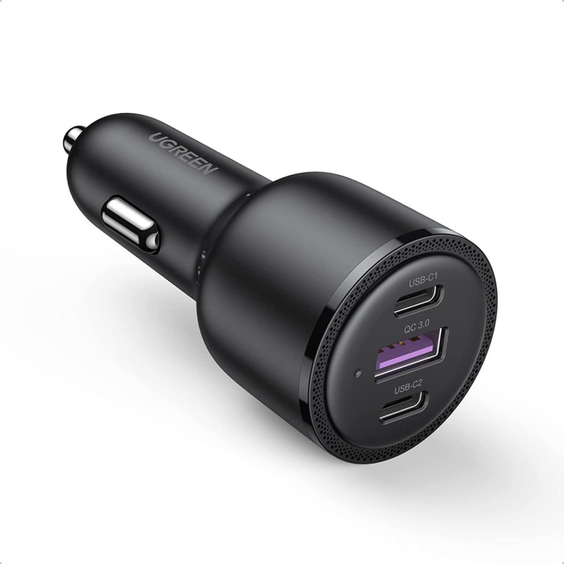 
Automobilinis įkroviklis 2x USB-C 1x USB 69W 5A PD QC juodas
