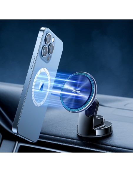 Magnetinis laikiklis su Qi 15W MagSafe indukciniu įkrovikliu prietaisų skydelio sidabrui