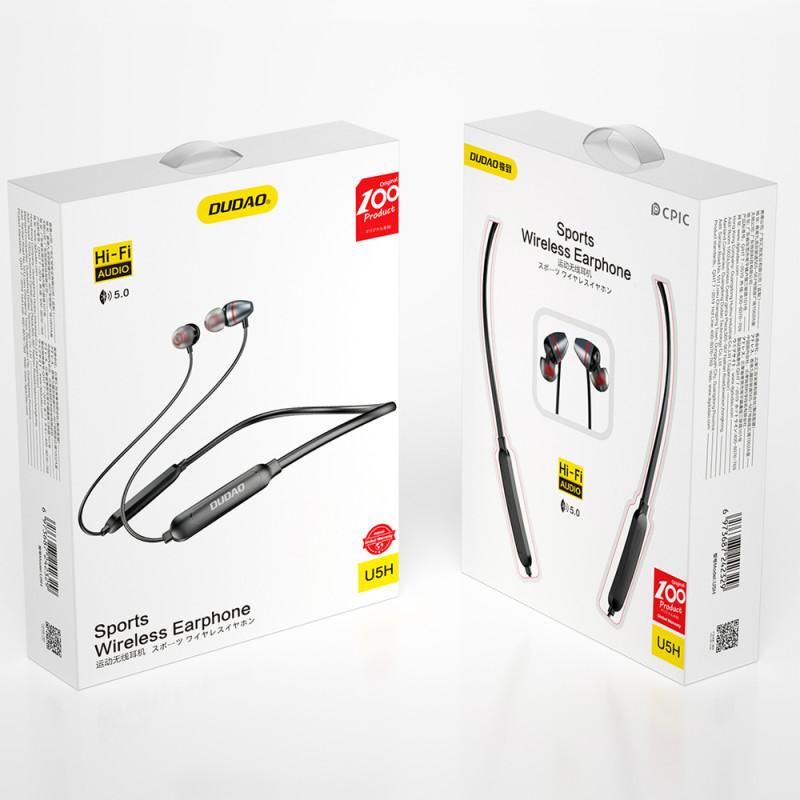 
Sportinės belaidės Bluetooth 5.0 NeckBand ausinės, pilkos
