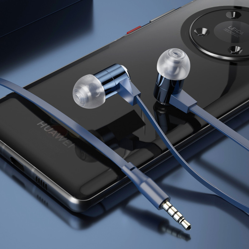 Į ausis įdedamos ausinės, ausinės su nuotolinio valdymo pulteliu ir mikrofonu, 3,5 mm mini lizdas, mėlynas