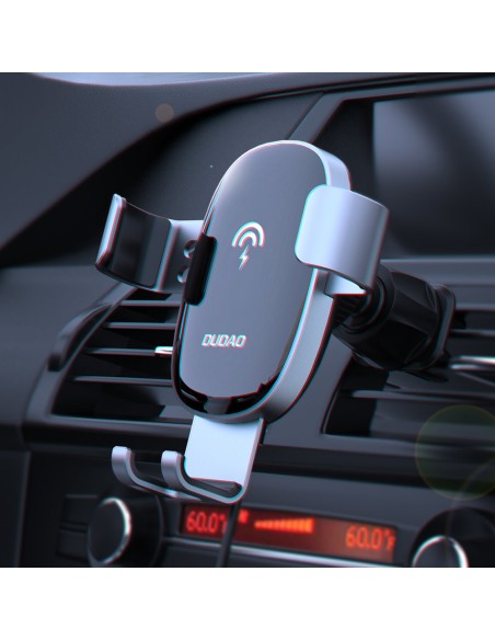 
Qi 15W indukcinis pakrovėjas + gravitacinis automobilinis laikiklis grotelėms, juodas
