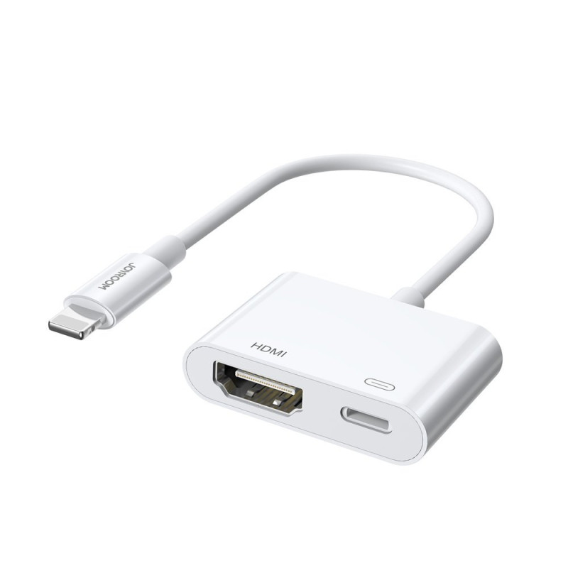 
iPhone Lightning į HDMI FullHD + Lightning adapteris, baltas

