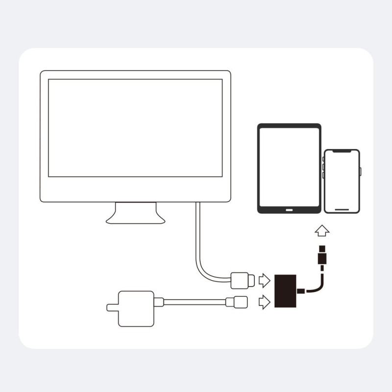 iPhone Lightning į HDMI FullHD + Lightning adapteris, baltas