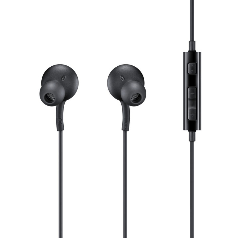 Į ausis įdedamos ausinės 3,5 mm mini lizdas su nuotolinio valdymo pultu ir mikrofonu, juodos spalvos