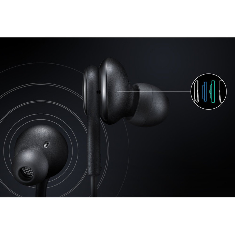 Į ausis įdedamos ausinės 3,5 mm mini lizdas su nuotolinio valdymo pultu ir mikrofonu, juodos spalvos