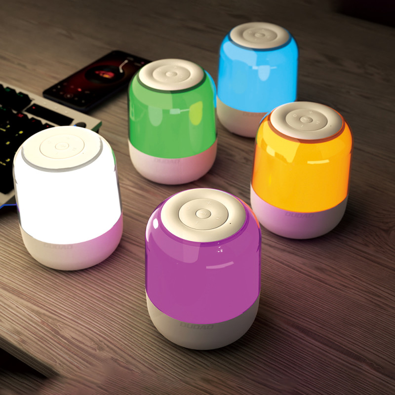 Belaidė Bluetooth 5.0 5W kolonėlė su RGB apšvietimu, balta