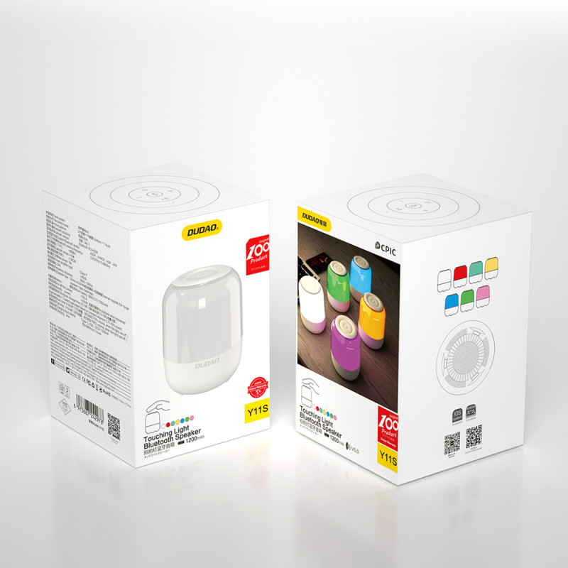 Belaidė Bluetooth 5.0 5W kolonėlė su RGB apšvietimu, balta