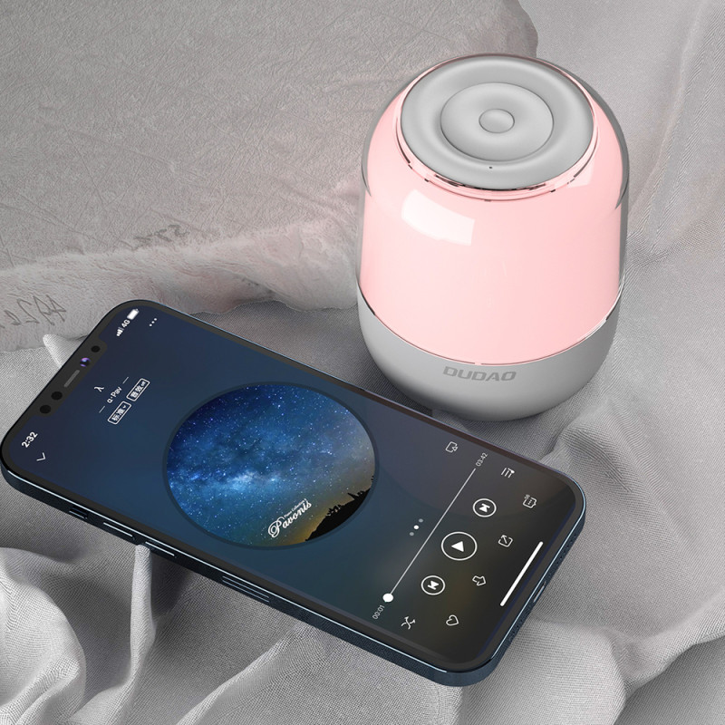 Belaidė Bluetooth 5.0 5W kolonėlė su RGB apšvietimu, balta