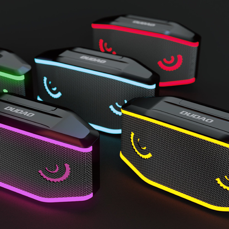 Belaidis garsiakalbis 5W vandeniui atsparus IP7 Bluetooth 5.0 RGB juodas