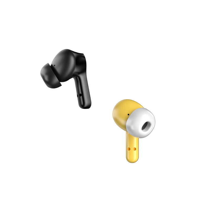 TWS Bluetooth 5.2 į ausis įdedamos belaidės ausinės, geltonos spalvos