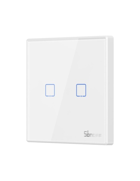 Dviejų kanalų jutiklinis šviesos jungiklio jungiklio mygtukas WiFi nuotolinio valdymo pultas 433 MHz baltas T2EU2C-RF Dviejų kanalų jutiklinis šviesos jungiklio jungiklio mygtukas WiFi nuotolinio valdymo pultas 433 MHz baltas T2EU2C-RF